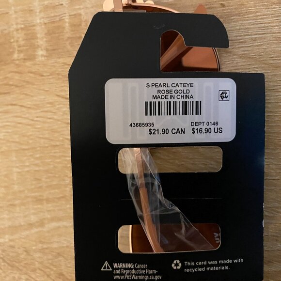 Torrid Rose Gold Metal Cateye Sunglasses w Pearl Detailing NWT - Picture 4 of 7